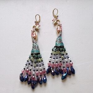 Elegant Multicolor Peacock Earrings